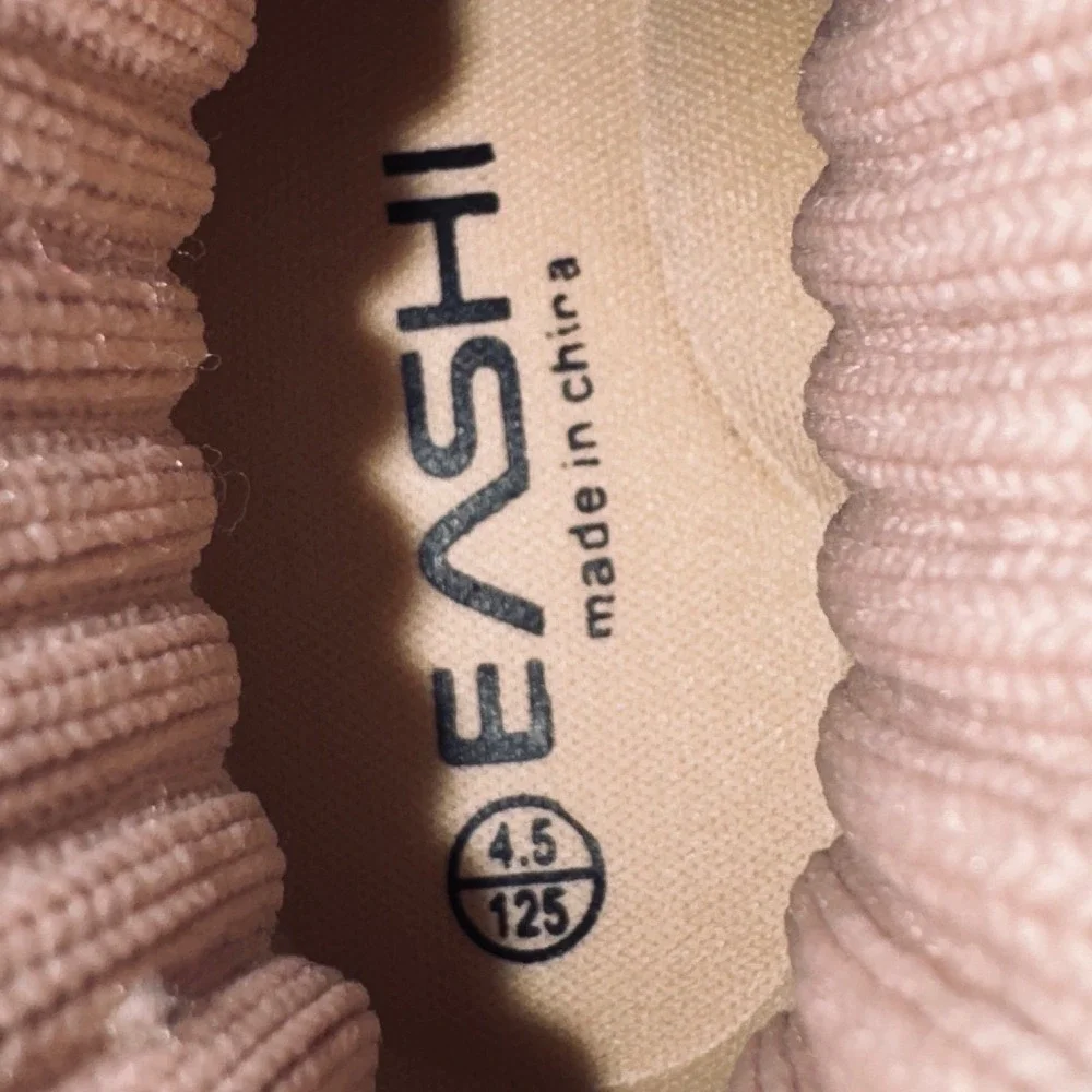 Eashi Knit Sock Sneakers Toddler 9-12 month 4.5 Tan White Checkered Slip On Shoe